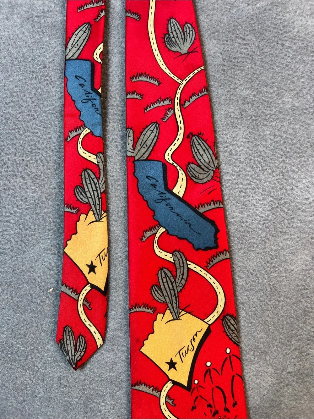 The Beatles ‘Get Back’ Red Silk Novelty Tie with Blue and Yellow Accents